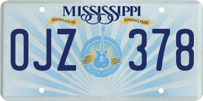 MS license plate OJZ378