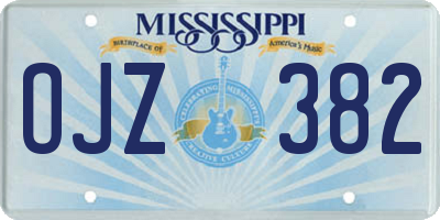 MS license plate OJZ382