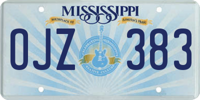 MS license plate OJZ383