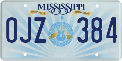 MS license plate OJZ384