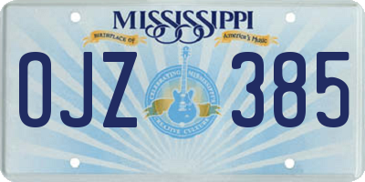 MS license plate OJZ385