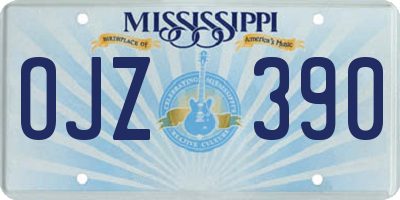 MS license plate OJZ390