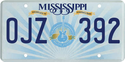 MS license plate OJZ392