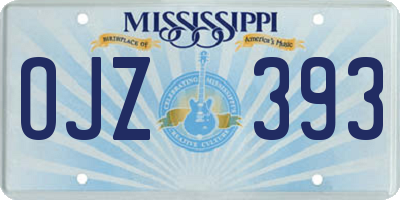 MS license plate OJZ393