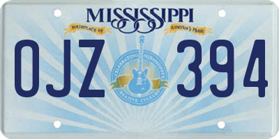 MS license plate OJZ394