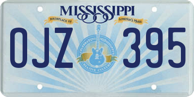 MS license plate OJZ395