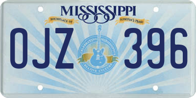 MS license plate OJZ396