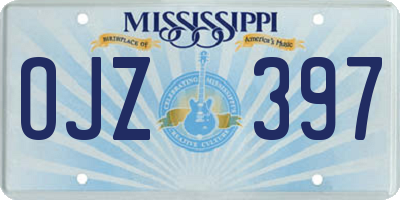 MS license plate OJZ397