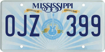 MS license plate OJZ399