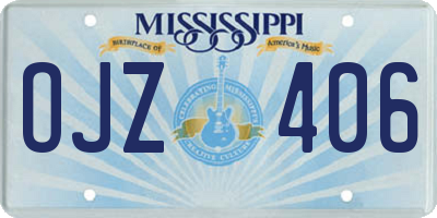MS license plate OJZ406