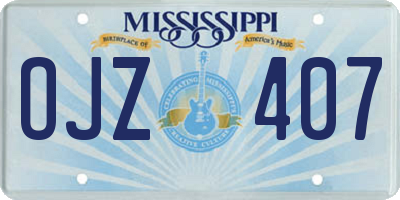 MS license plate OJZ407