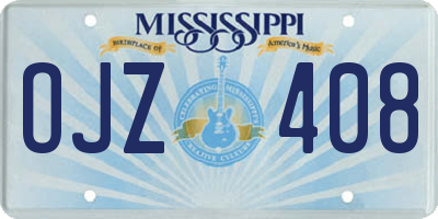 MS license plate OJZ408