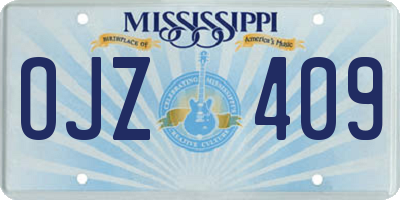 MS license plate OJZ409