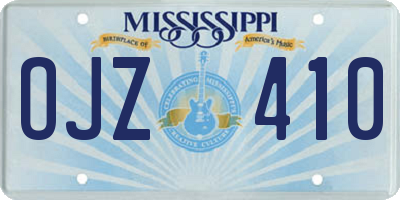 MS license plate OJZ410