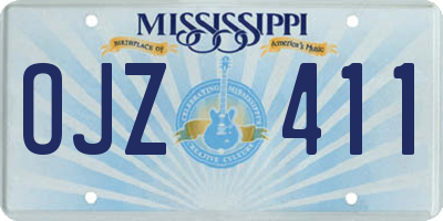 MS license plate OJZ411