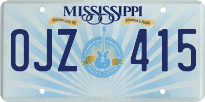 MS license plate OJZ415