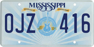 MS license plate OJZ416