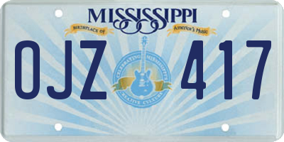 MS license plate OJZ417