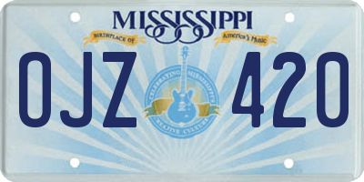MS license plate OJZ420