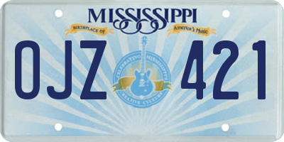 MS license plate OJZ421