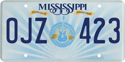MS license plate OJZ423