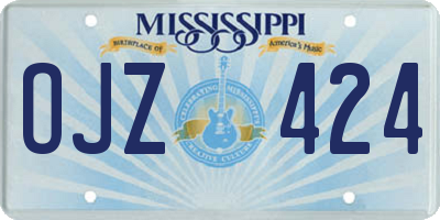 MS license plate OJZ424