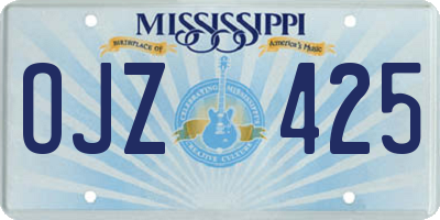 MS license plate OJZ425