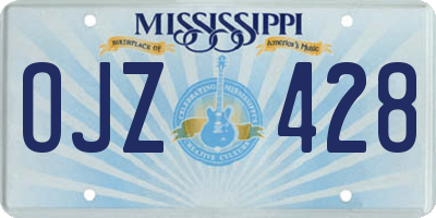 MS license plate OJZ428