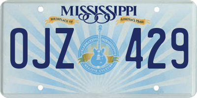 MS license plate OJZ429