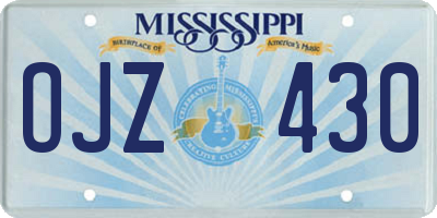 MS license plate OJZ430
