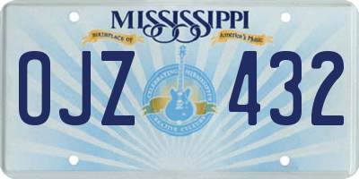 MS license plate OJZ432