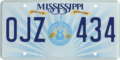 MS license plate OJZ434