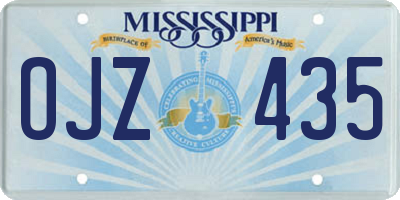 MS license plate OJZ435