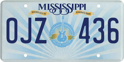 MS license plate OJZ436