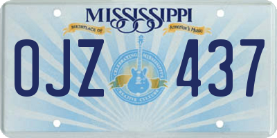 MS license plate OJZ437
