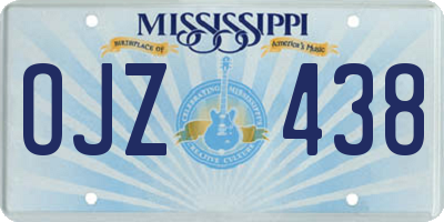 MS license plate OJZ438