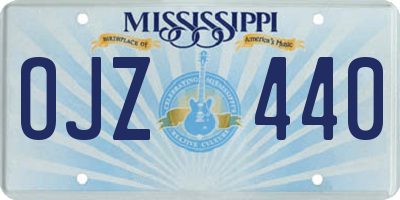 MS license plate OJZ440