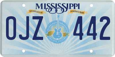 MS license plate OJZ442