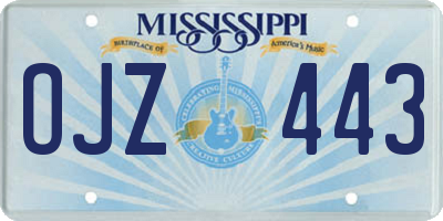 MS license plate OJZ443