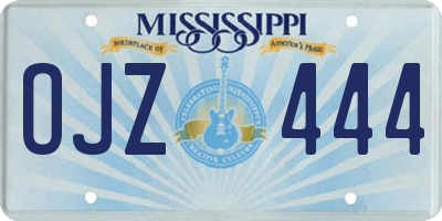 MS license plate OJZ444