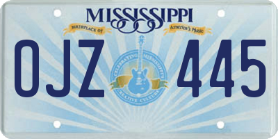MS license plate OJZ445