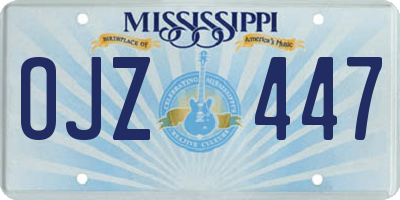 MS license plate OJZ447