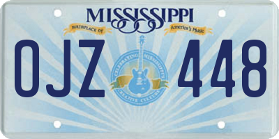 MS license plate OJZ448