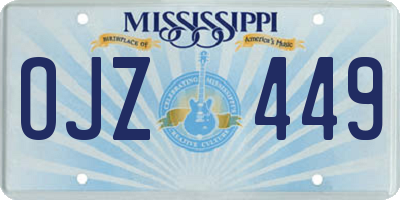 MS license plate OJZ449