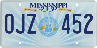 MS license plate OJZ452