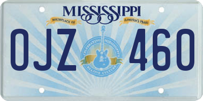 MS license plate OJZ460