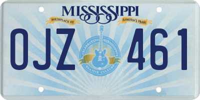 MS license plate OJZ461