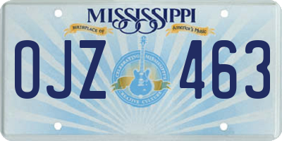 MS license plate OJZ463