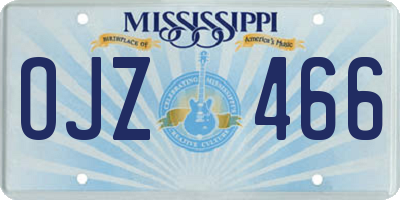 MS license plate OJZ466