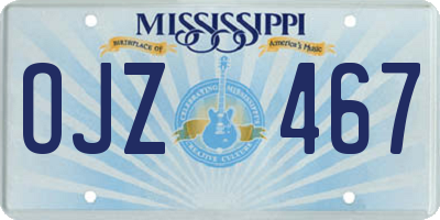 MS license plate OJZ467